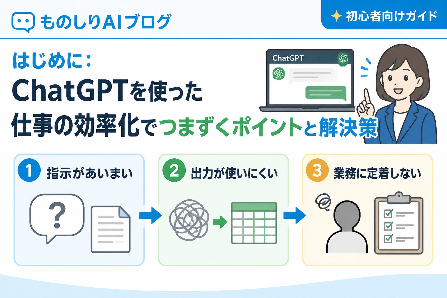 AI活用 はじめに：ChatGPTを使った仕事の効率化でつまずくポイントと解決策