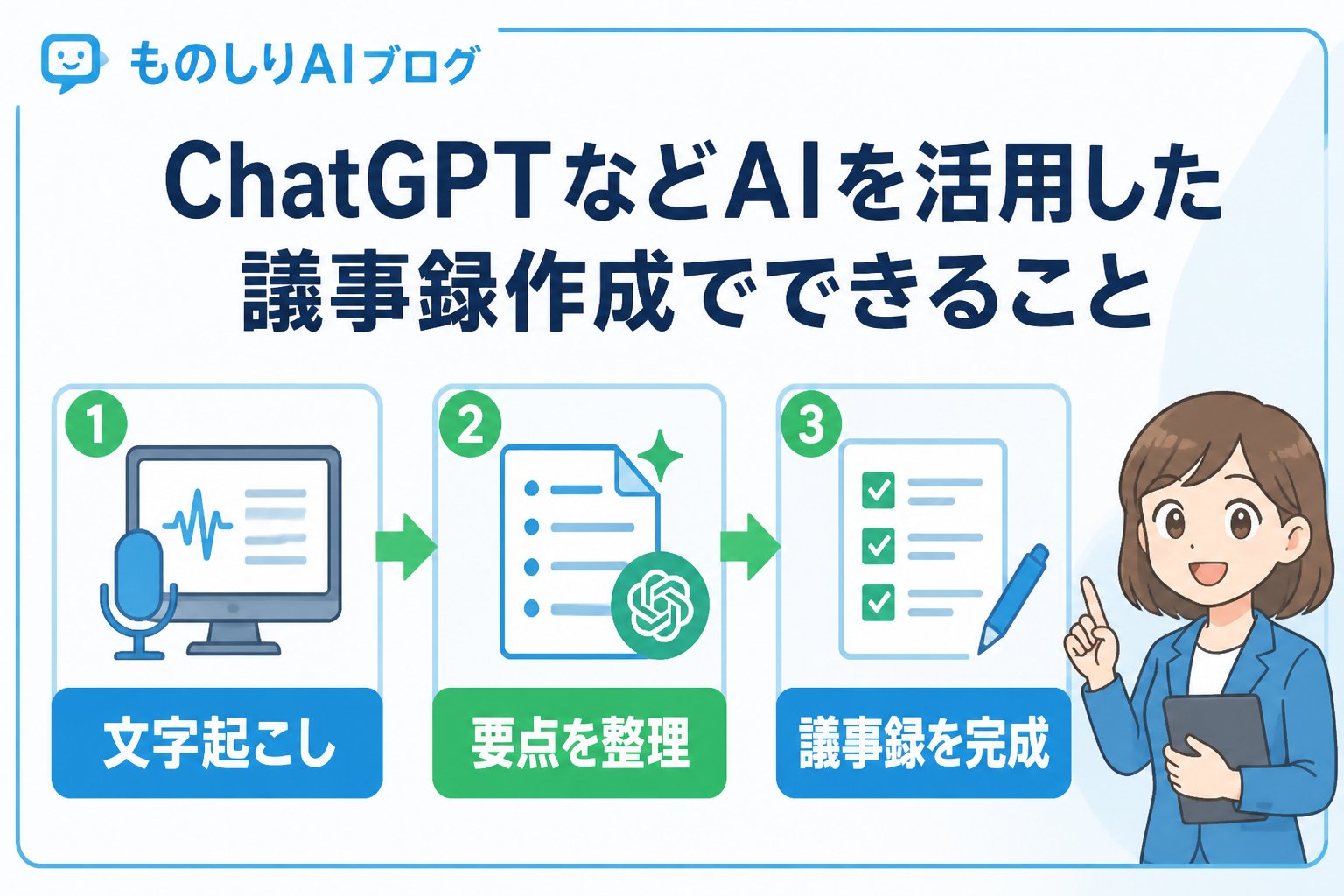 AI活用 ChatGPTなどAIを活用した議事録作成でできること