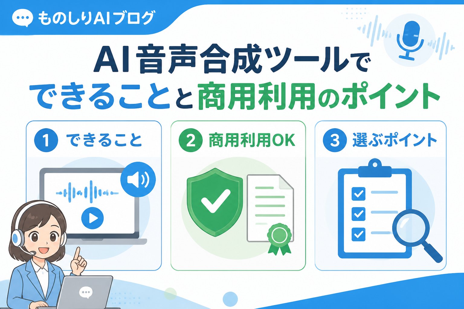 AIツール AI音声合成ツールでできることと商用利用のポイント