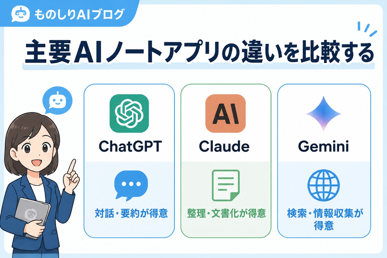 AIツール 主要AIノートアプリの違いを比較する