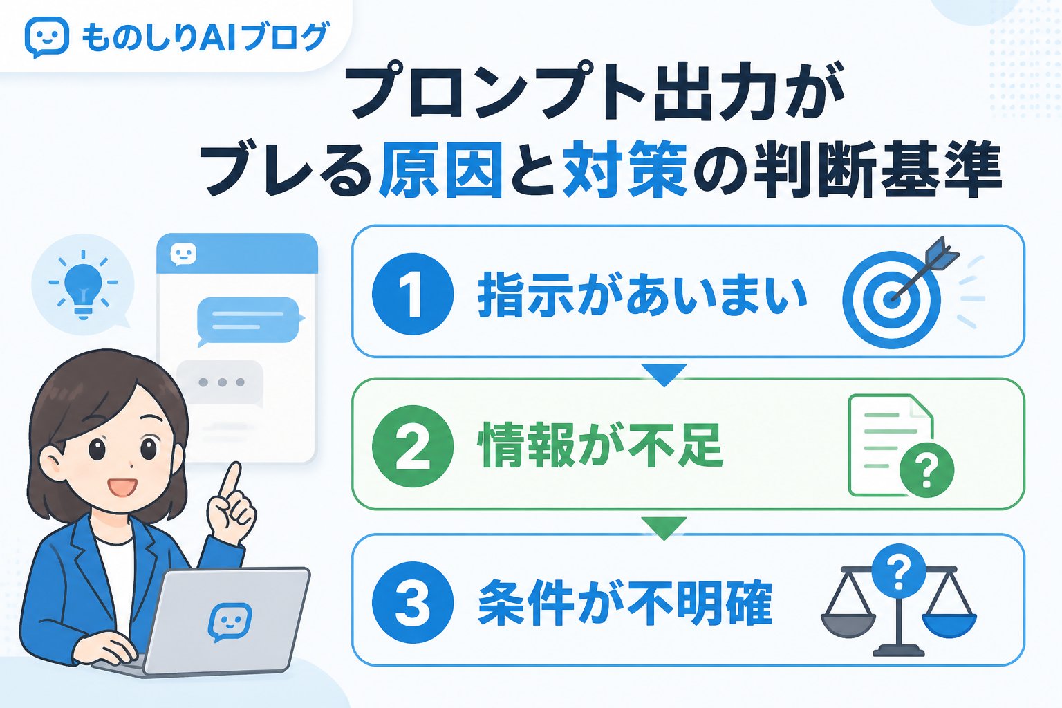 プロンプト プロンプト出力がブレる原因と対策の判断基準
