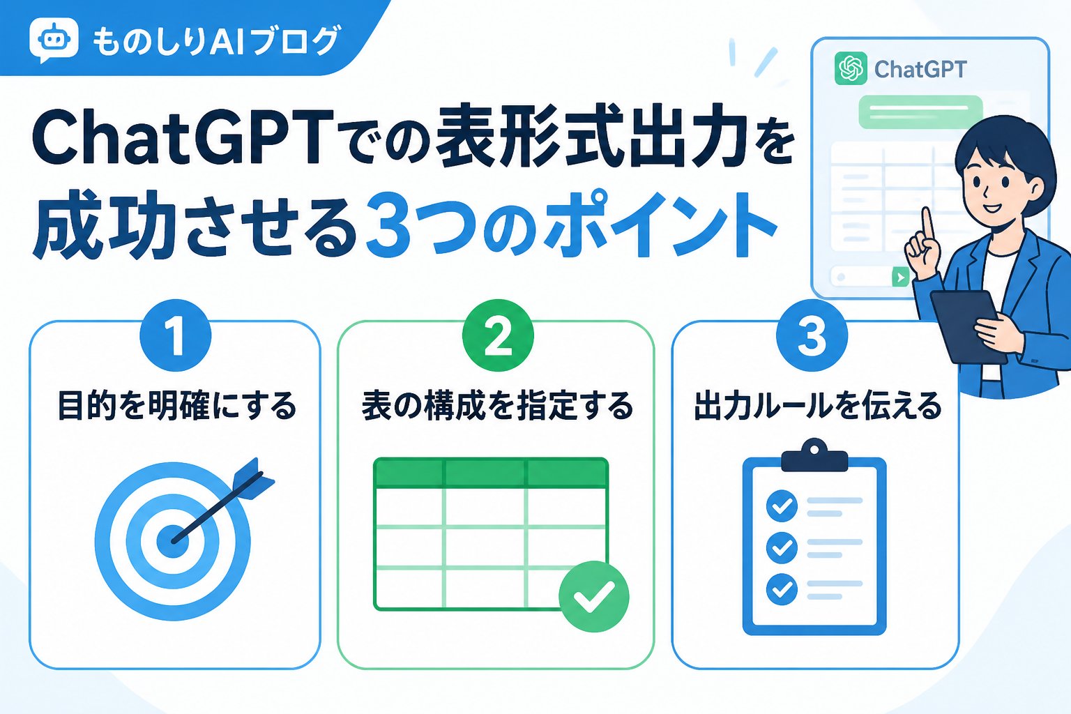 プロンプト ChatGPTでの表形式出力を成功させる3つのポイント