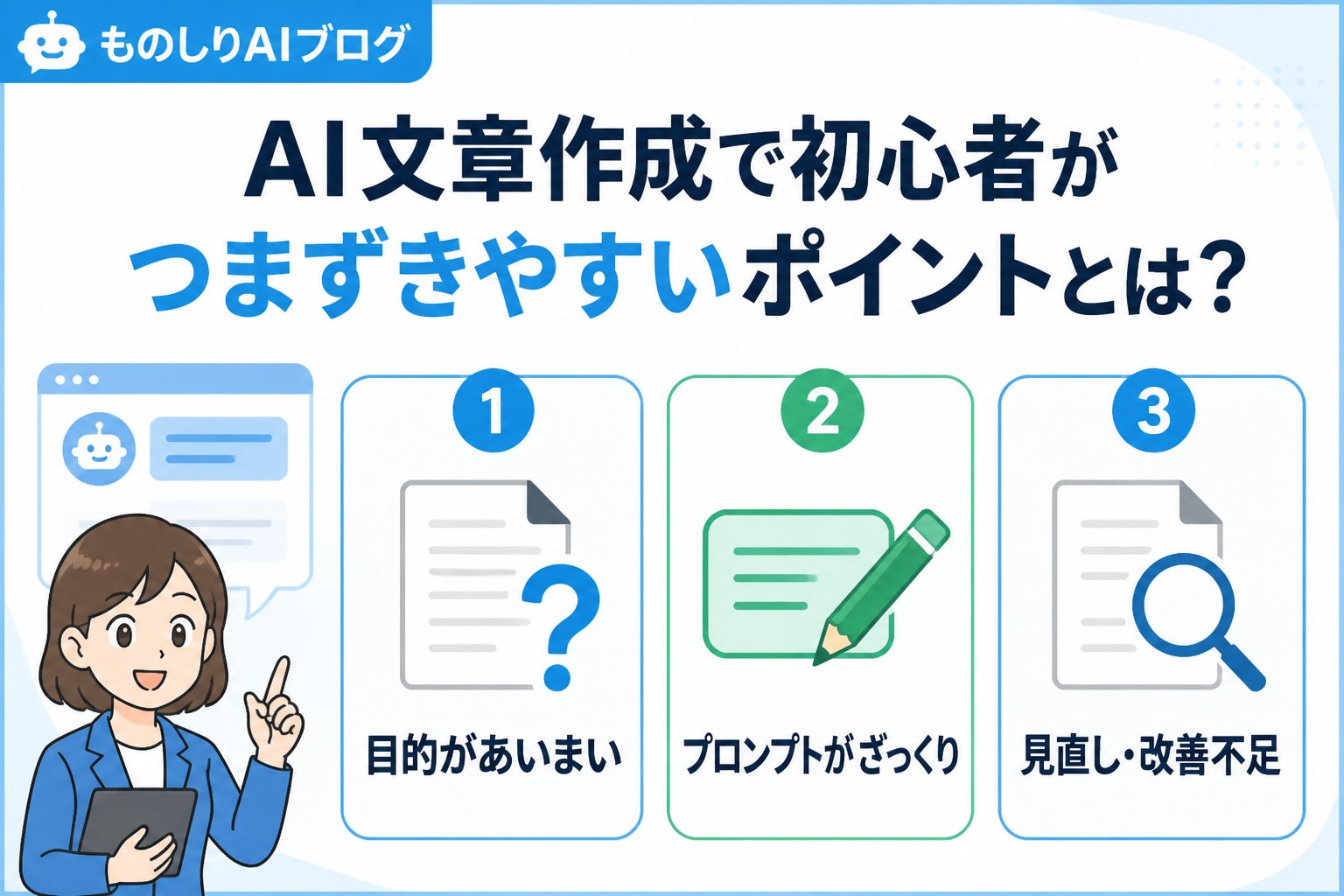 AI活用 AI文章作成で初心者がつまずきやすいポイントとは?