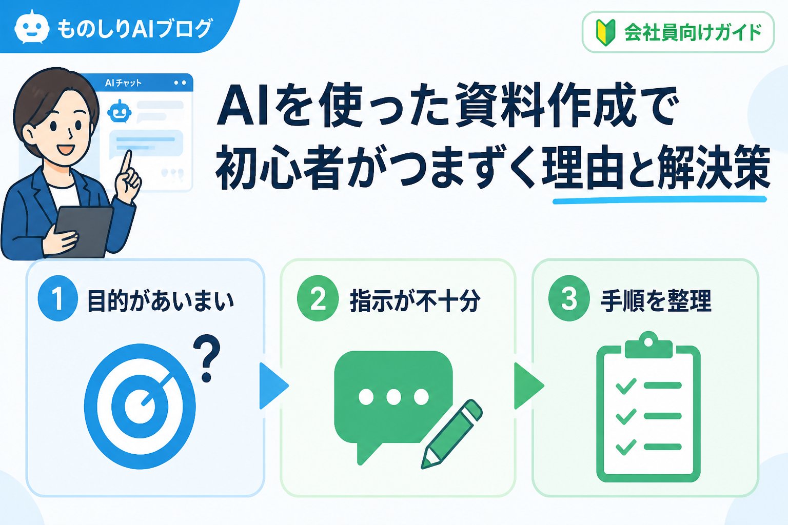 AI活用 AIを使った資料作成で初心者がつまずく理由と解決策