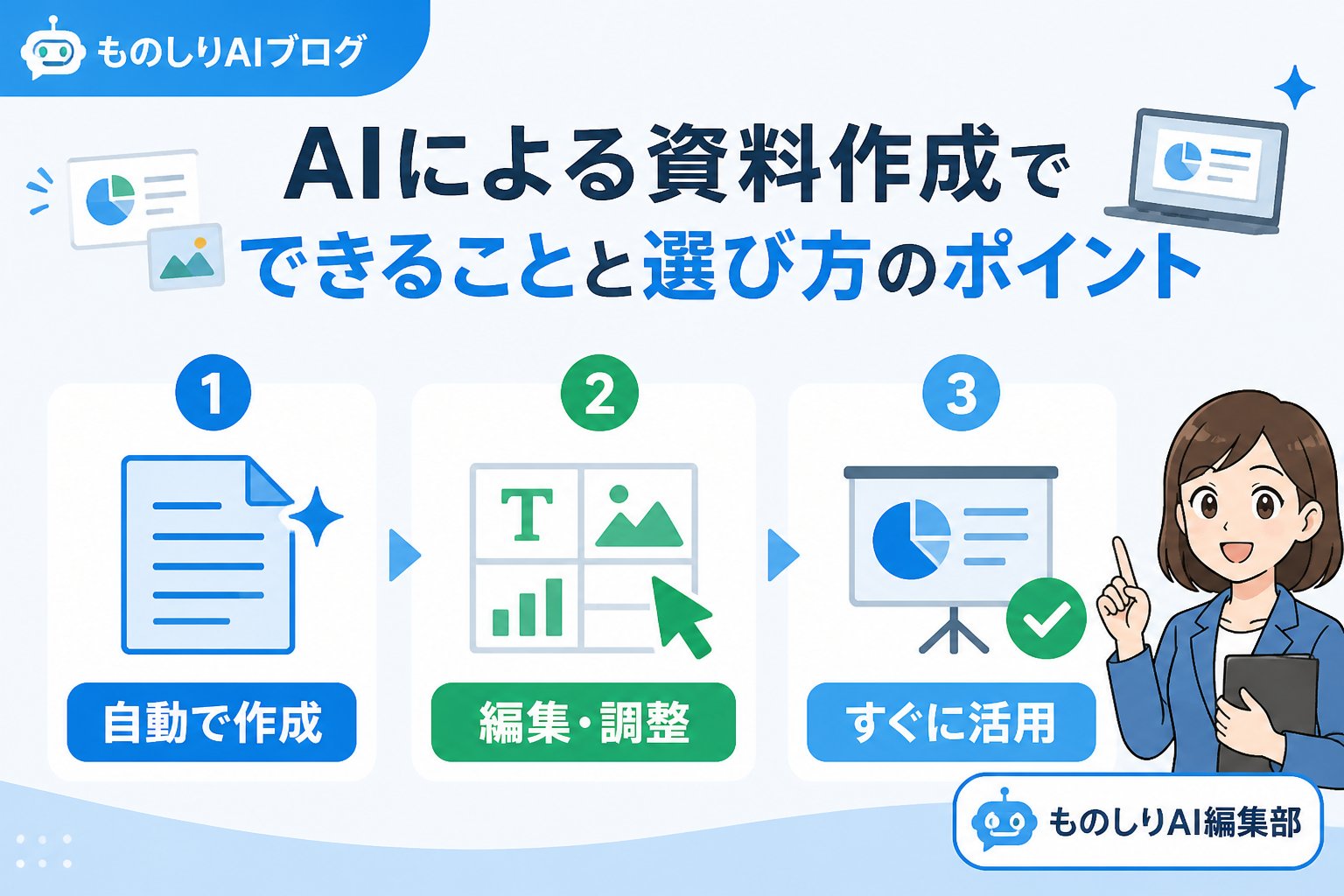 AI活用 AIによる資料作成でできることと選び方のポイント