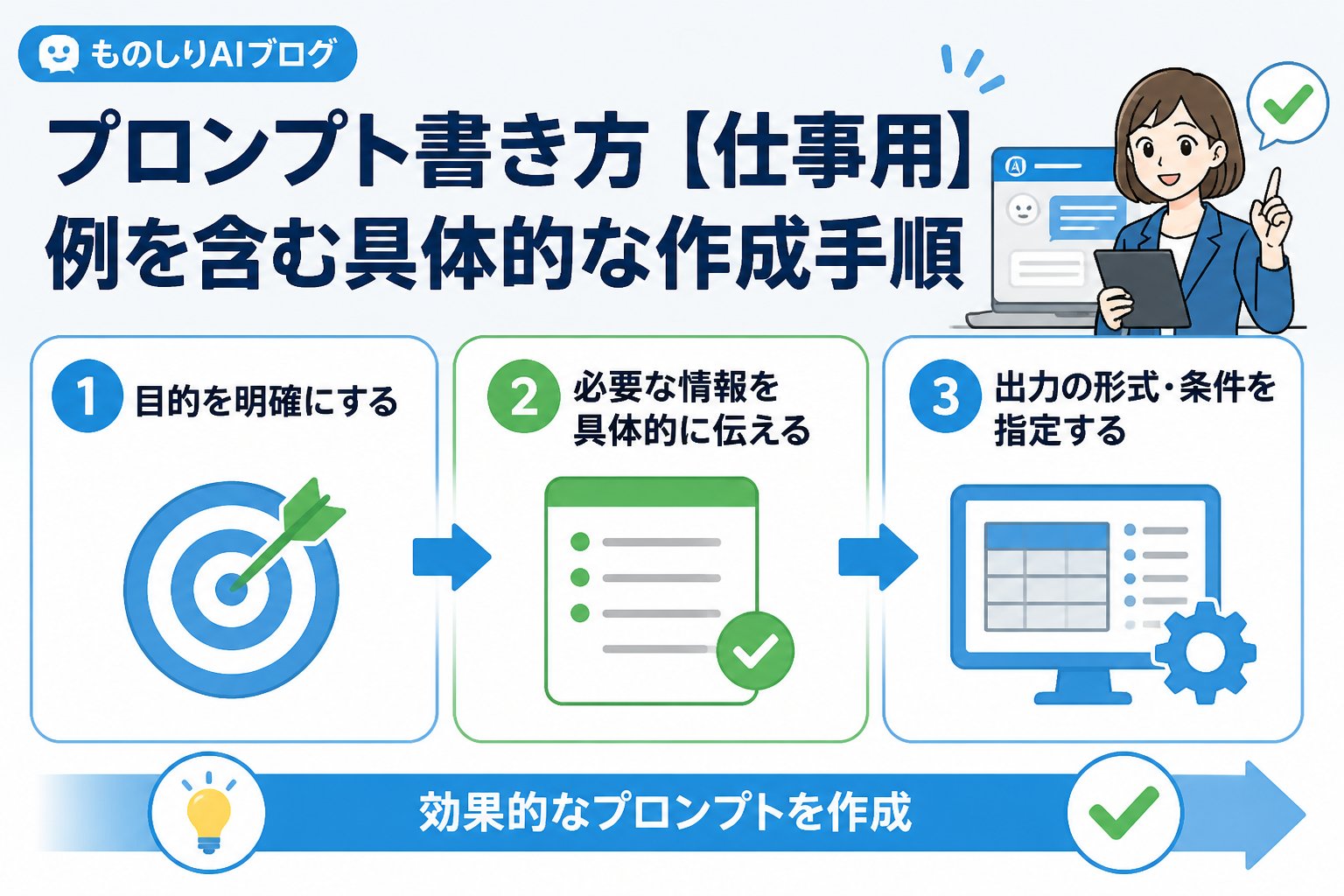プロンプト プロンプト書き方仕事用 例を含む具体的な作成手順