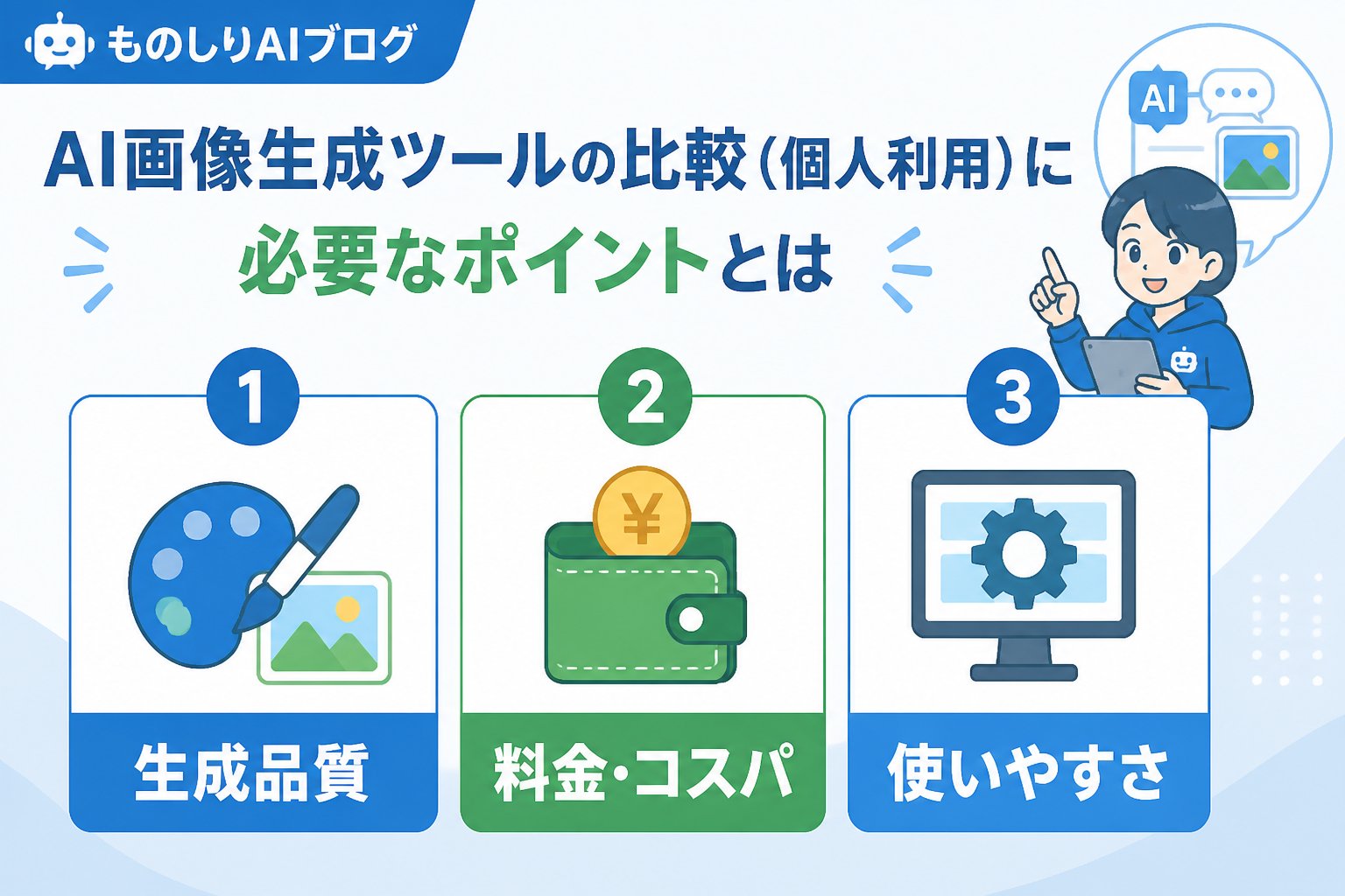 AIツール AI画像生成ツールの比較(個人利用)に必要なポイントとは
