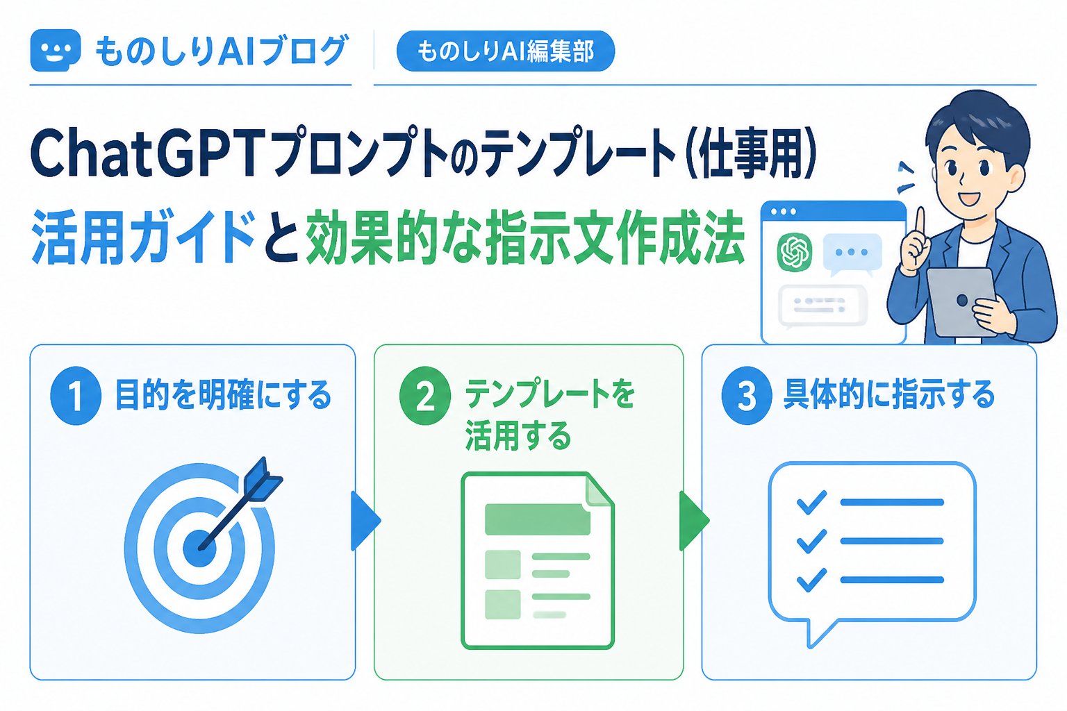 プロンプト ChatGPT、プロンプト、仕事用、テンプレートを活用するための実践的な書き方のコツ