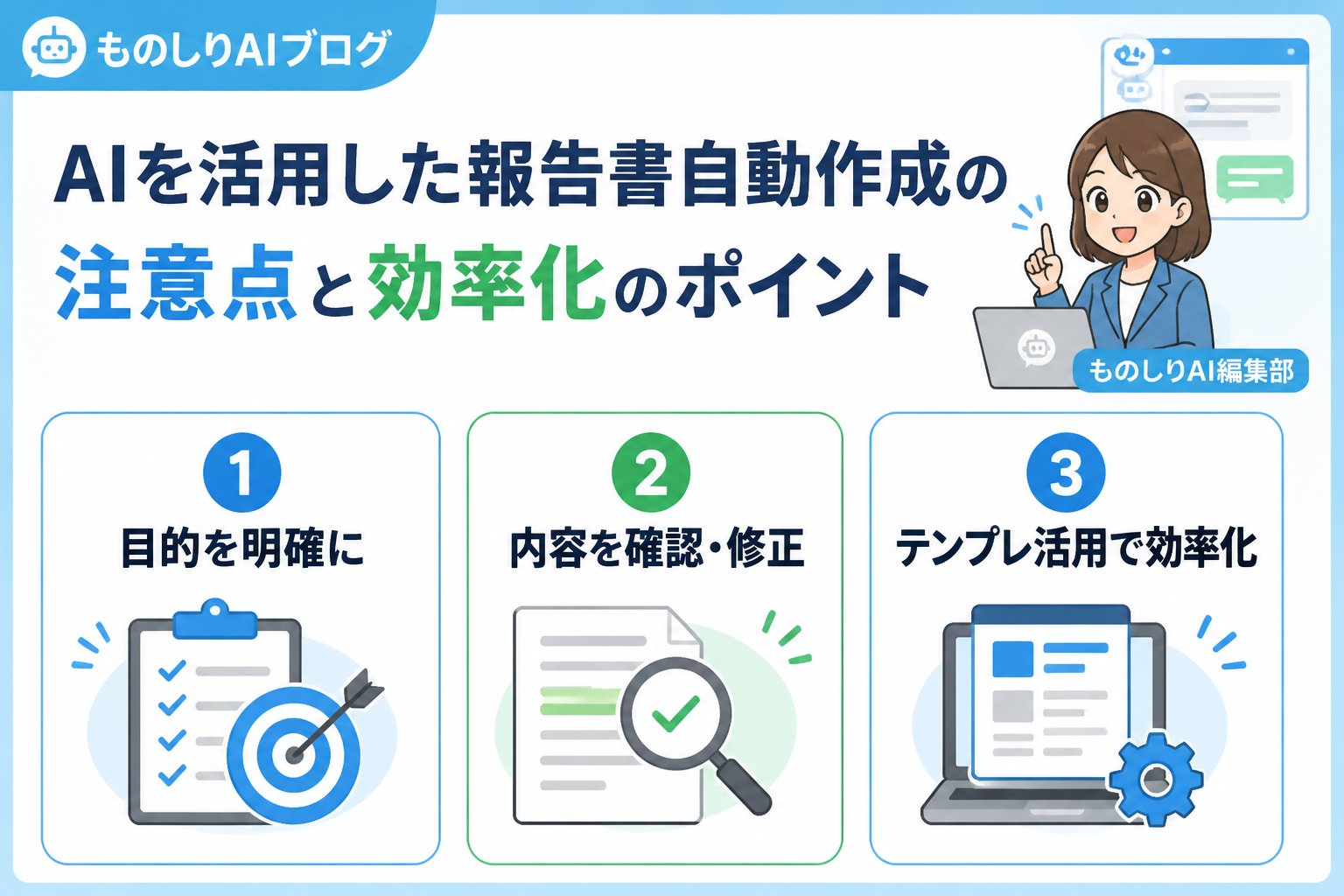 業務効率化 AIを活用した報告書自動作成の方法における注意点と効率化のポイント