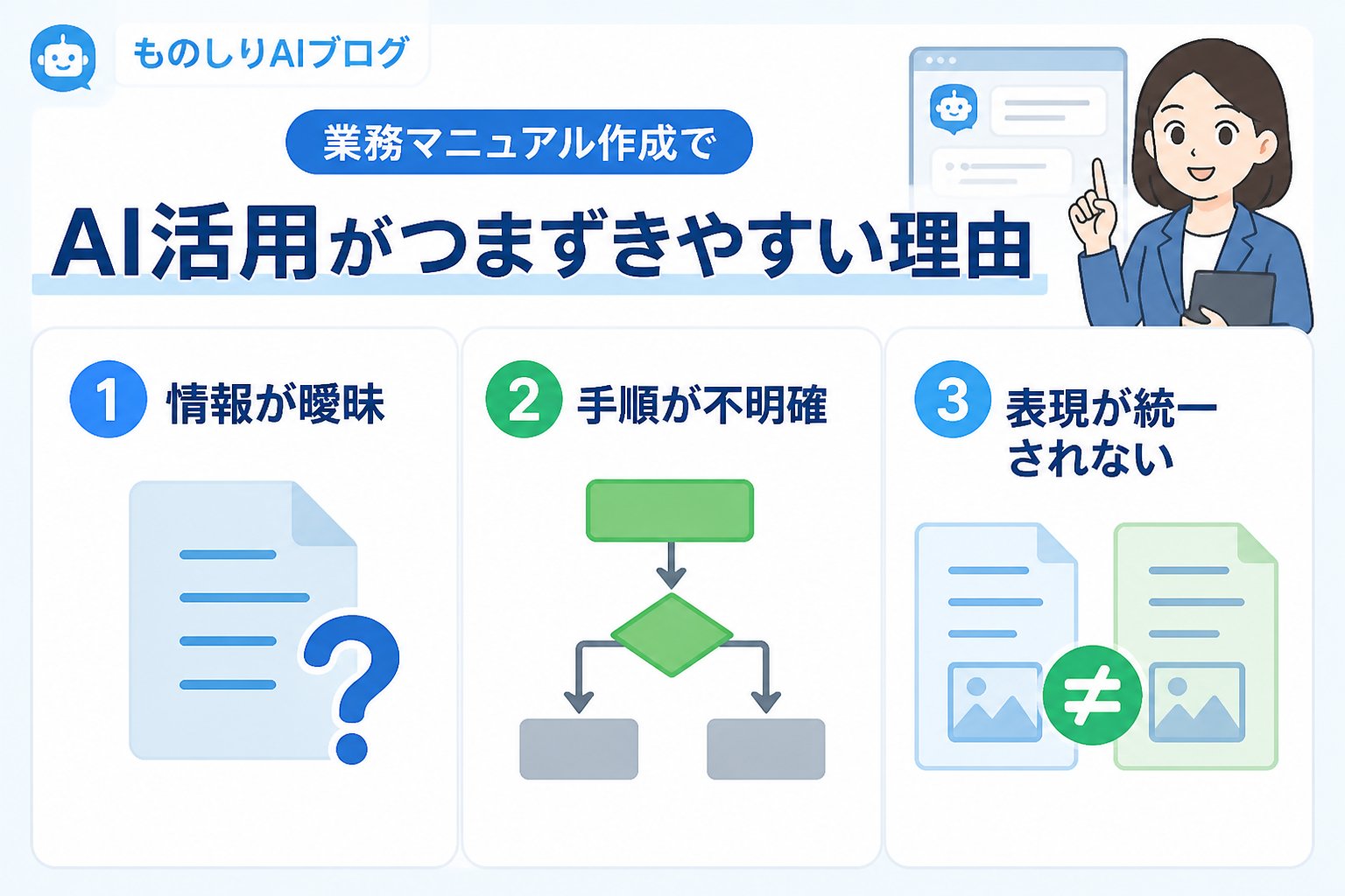 業務効率化 業務マニュアル作成でAI活用がつまずきやすい理由