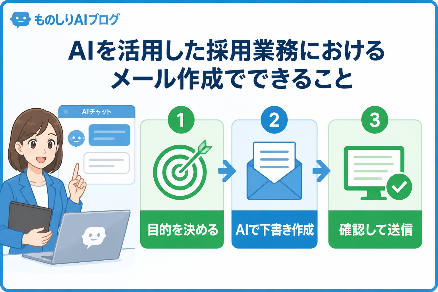 業務効率化 AIを活用した採用業務におけるメール作成でできること