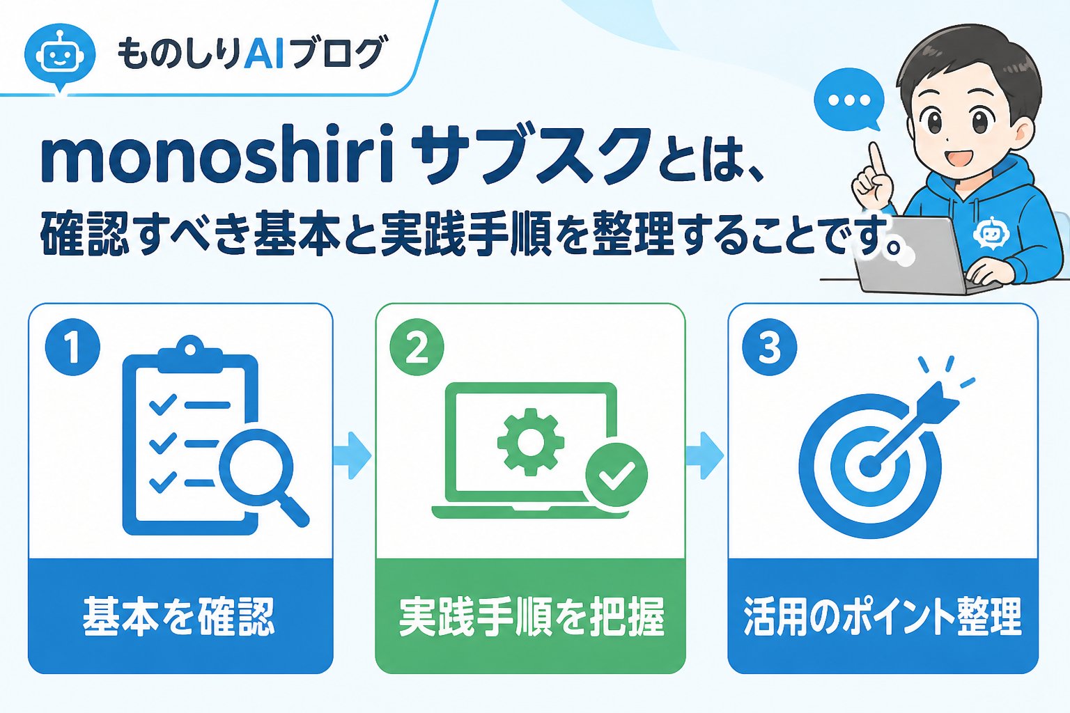 AI活用 monoshiri サブスクとは、確認すべき基本と実践手順を整理することです。