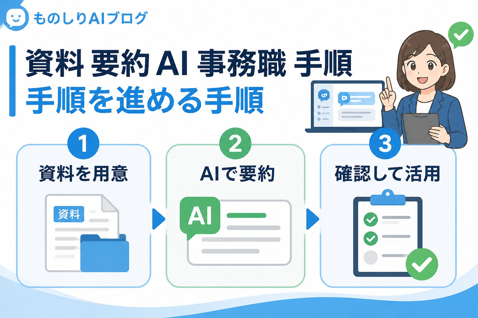 業務効率化 資料 要約 AI 事務職 手順を進める手順
