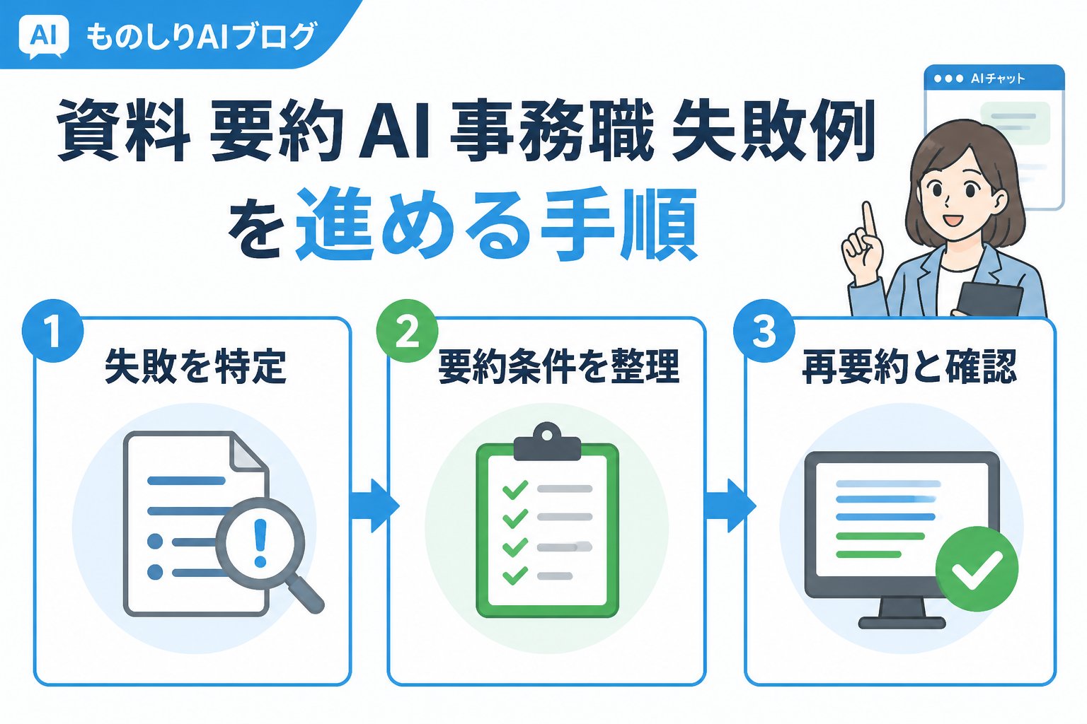 業務効率化 資料 要約 AI 事務職 失敗例を進める手順
