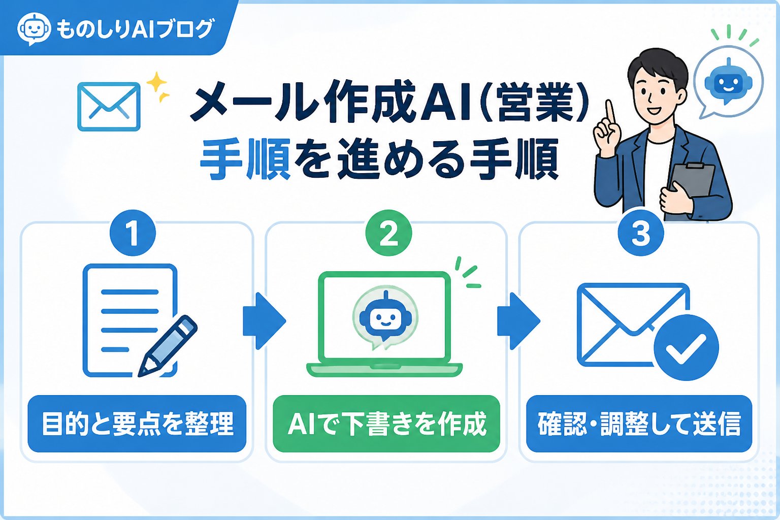業務効率化 メール 作成 AI 営業 手順を進める手順