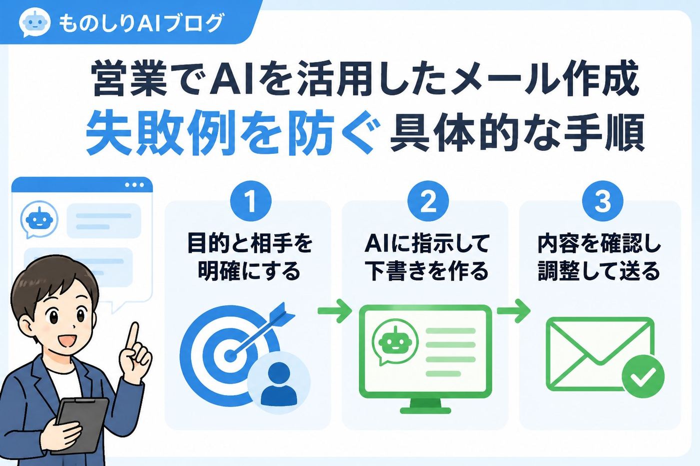 業務効率化 メール作成 AI 営業 失敗例を防ぐ具体的な手順