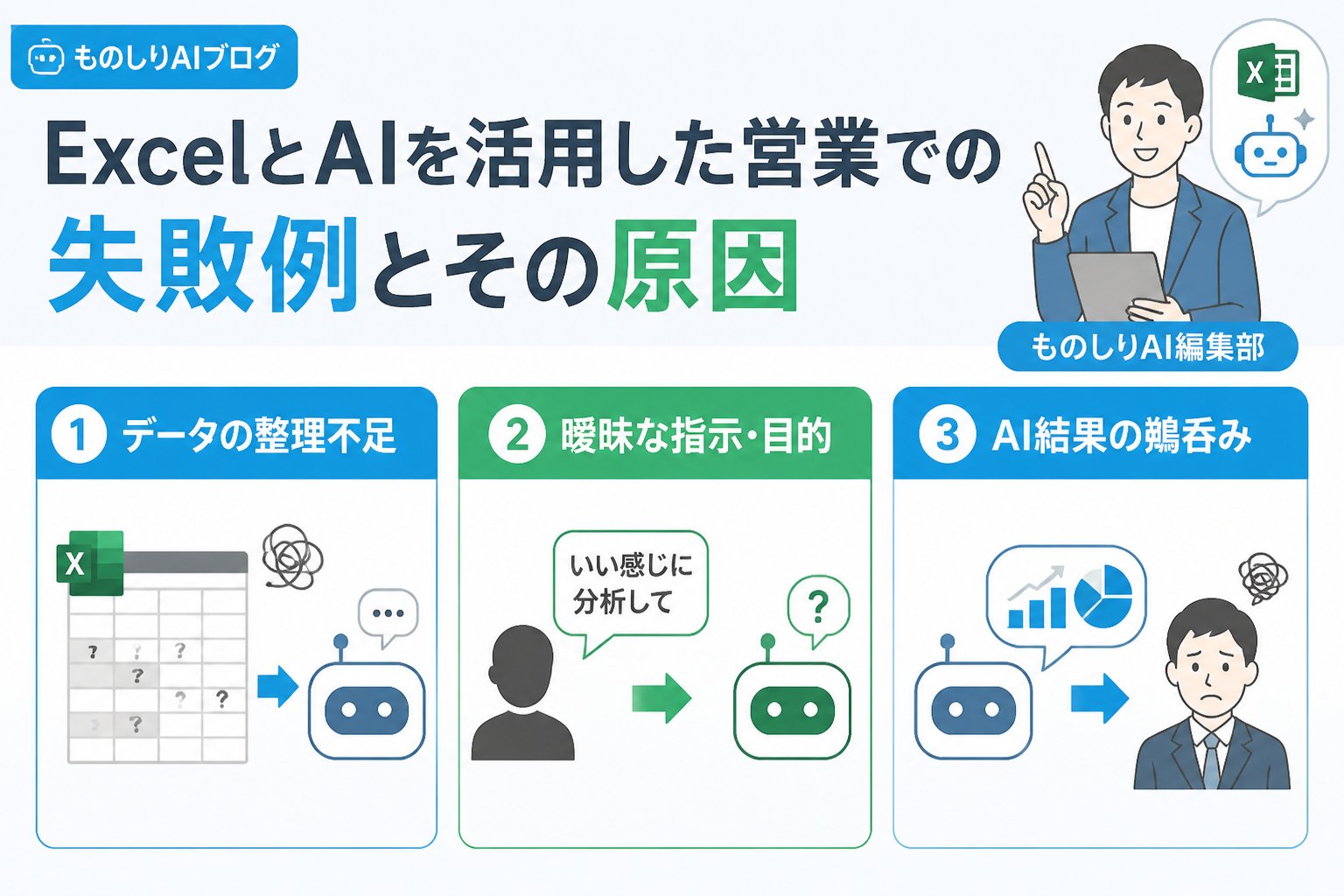 業務効率化 ExcelとAIを活用した営業での失敗例とその原因