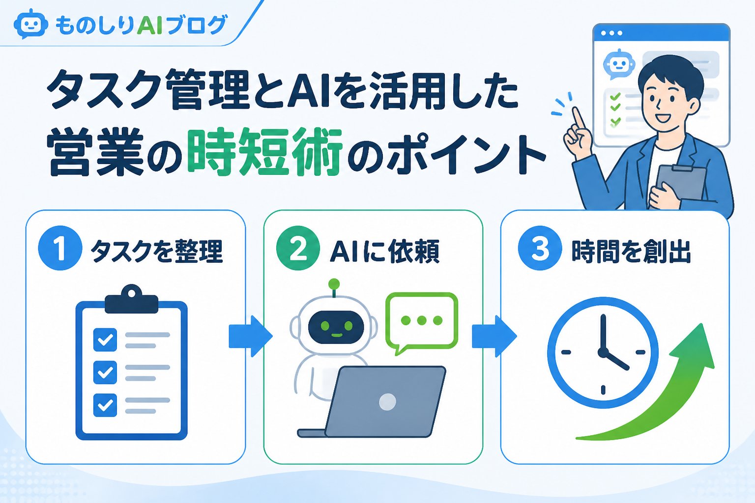 業務効率化 タスク管理とAIを活用した営業の時短術のポイント