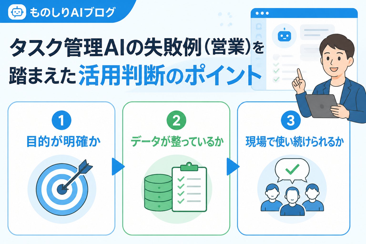業務効率化 タスク管理AIの失敗例（営業）を踏まえた営業現場での活用判断のポイント