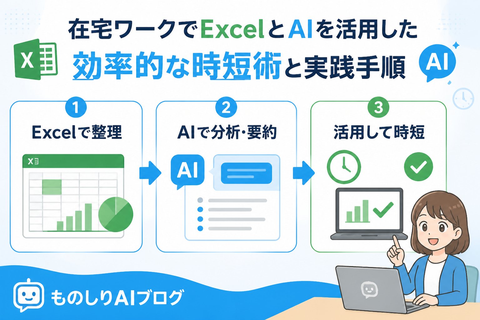 業務効率化 ExcelとAIを活用した在宅ワークでの効率化と時短術の具体的な方法