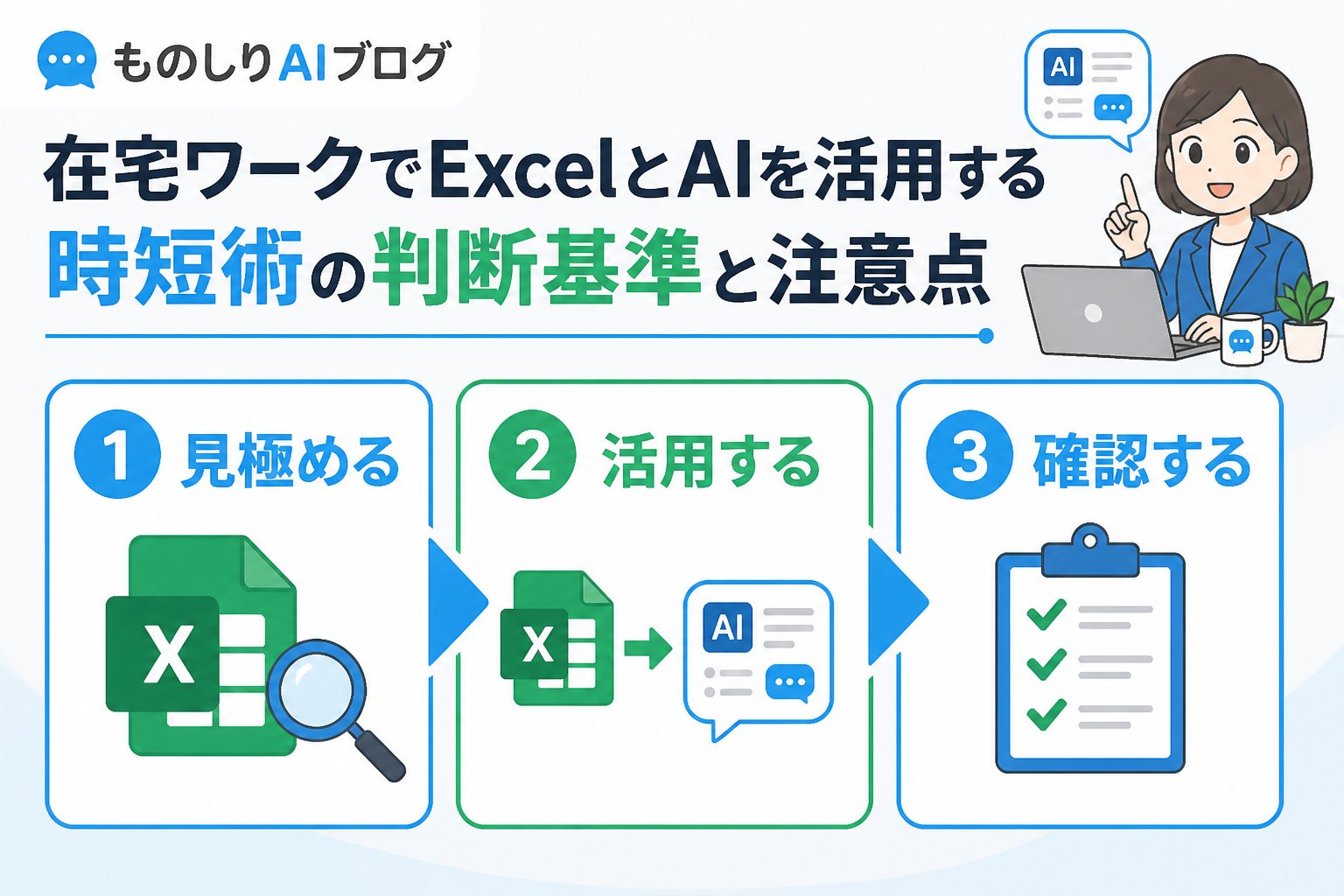 業務効率化 Excel、AI、活用、在宅ワーク、時短術を含む効率的な活用の判断基準と注意点